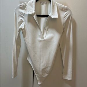 Aritzia Babaton Ivory Long Sleeve Bodysuit
